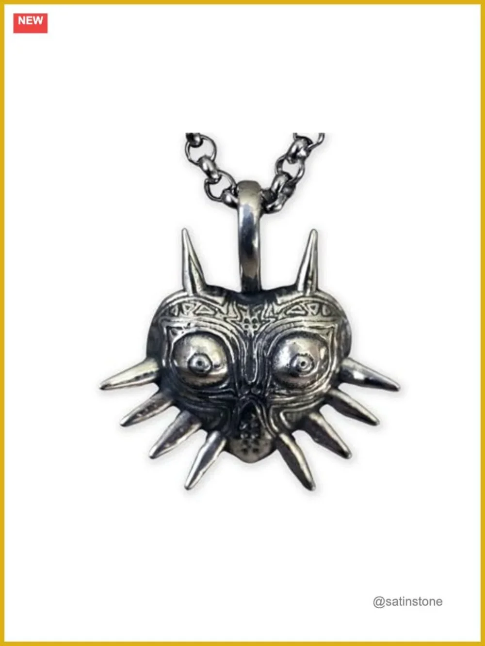 925 Sterling Silver Majora's Mask Pendant Necklace Zelda